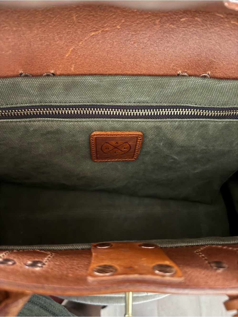 NEW Canvas Two-Tone Leather Bag - Picture 2 of 12